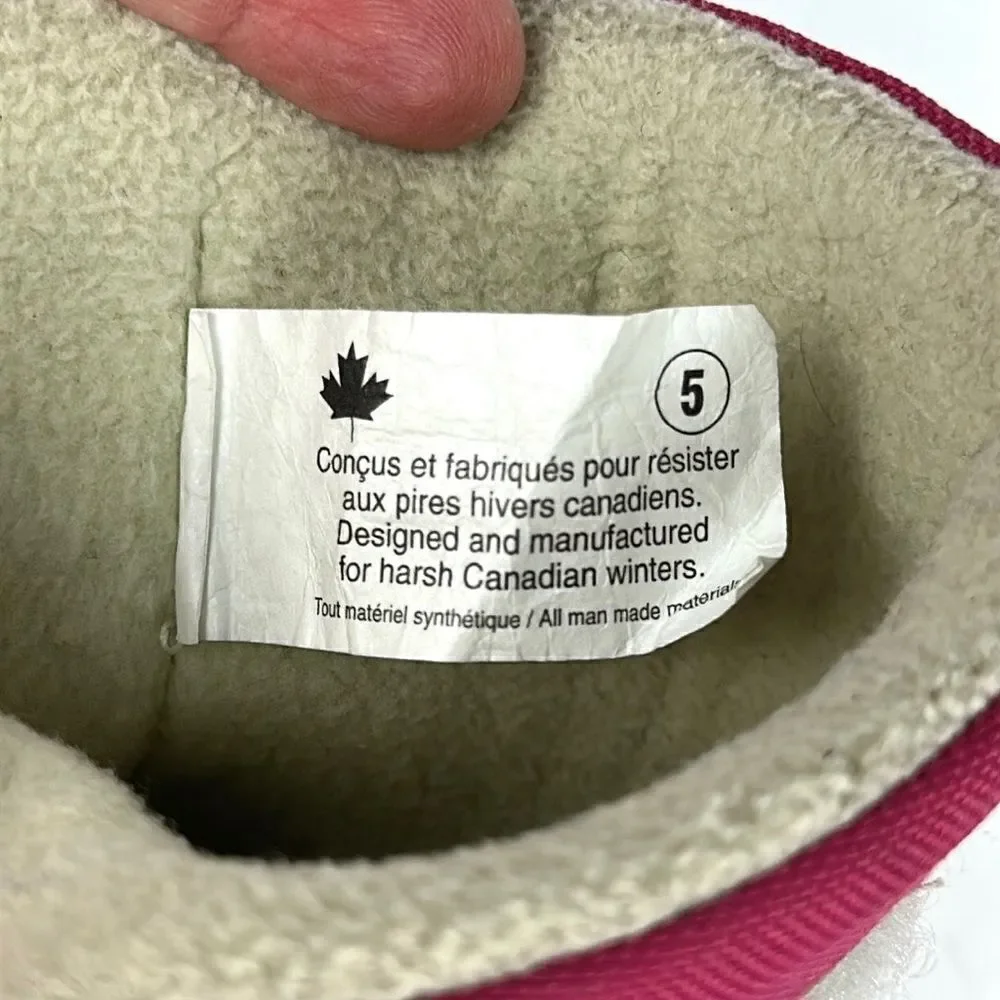 TUNDRA Teddy Baby Toddler Girl’s Pink Snow Winter Boots Canada size 5